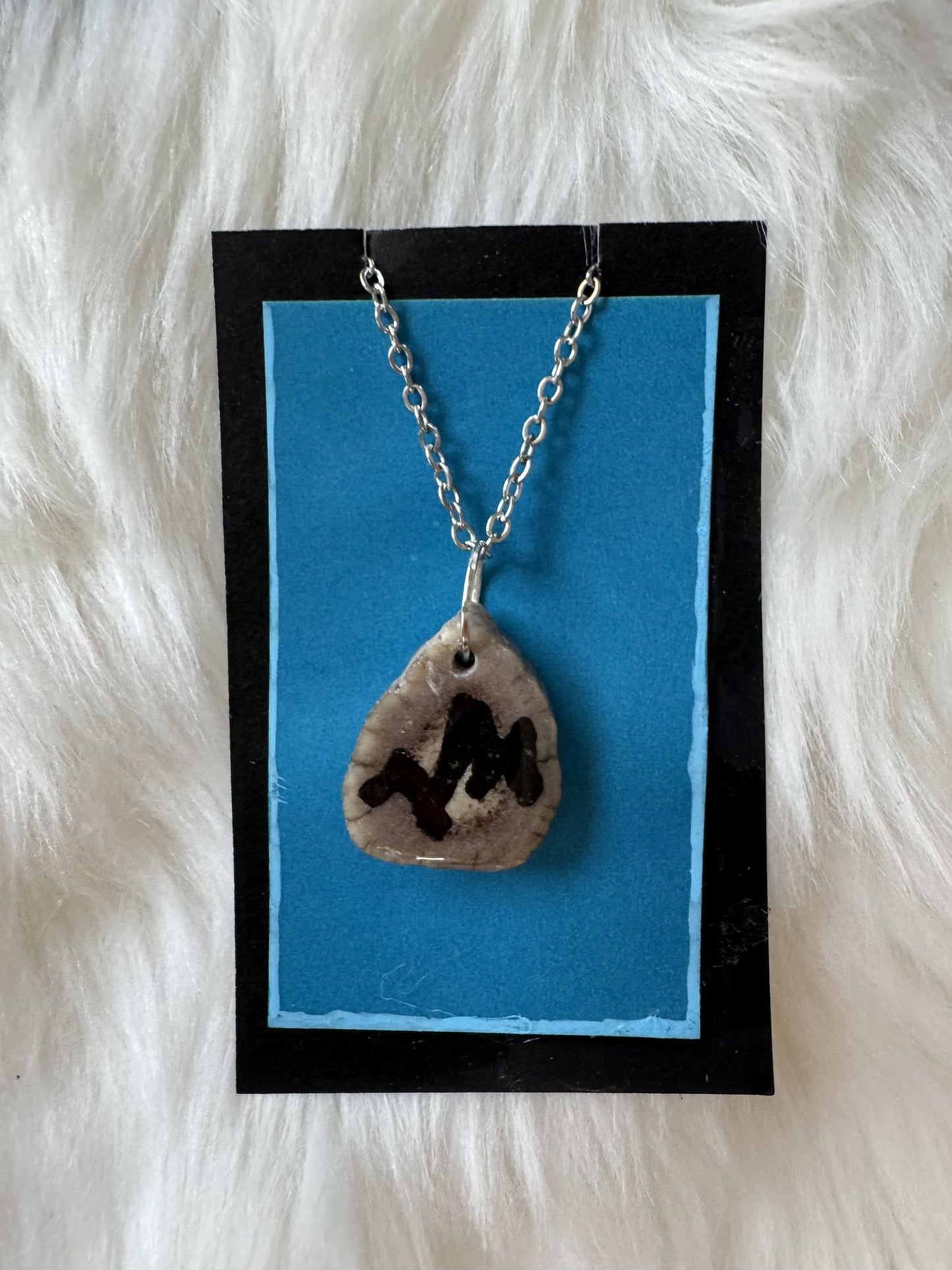 Deer Antler, Mountain Engraved Necklace (Version 1)