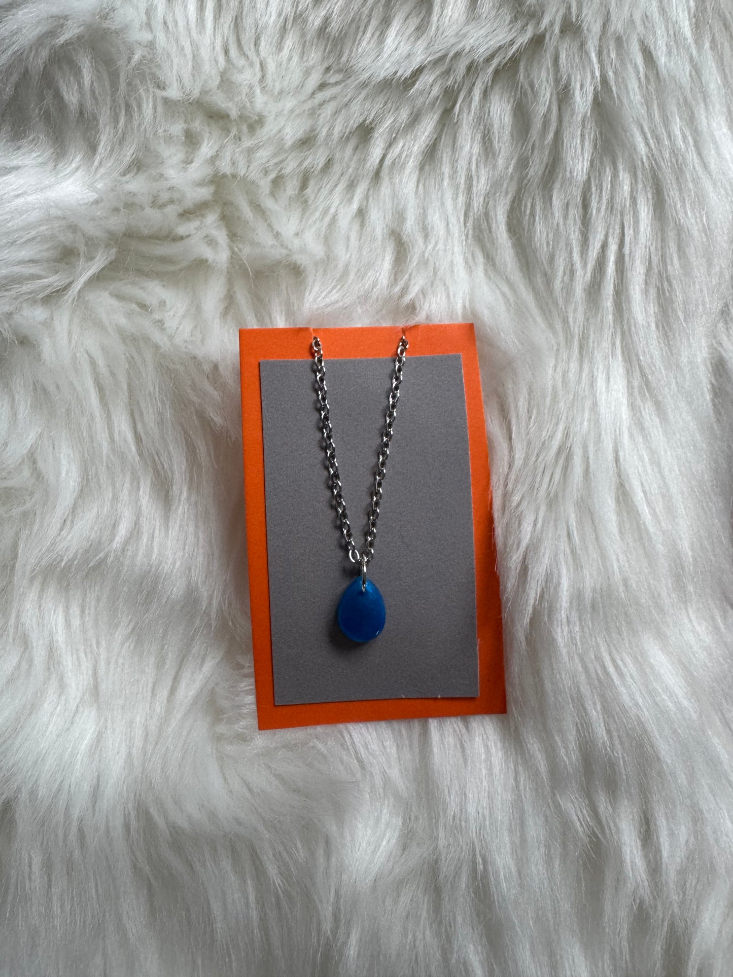 Customizable Small Colored Resin Teardrop Necklace