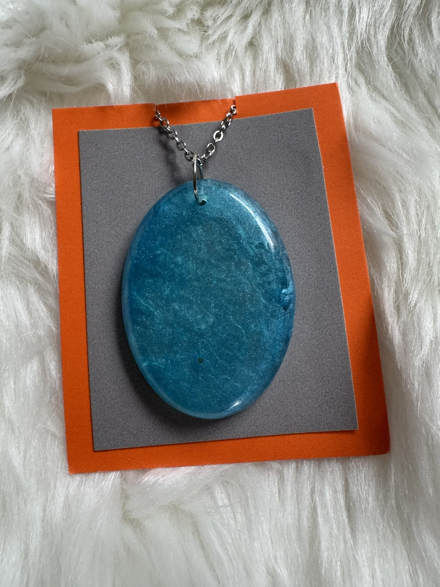 Customizable Large Colored Oval Resin Necklace