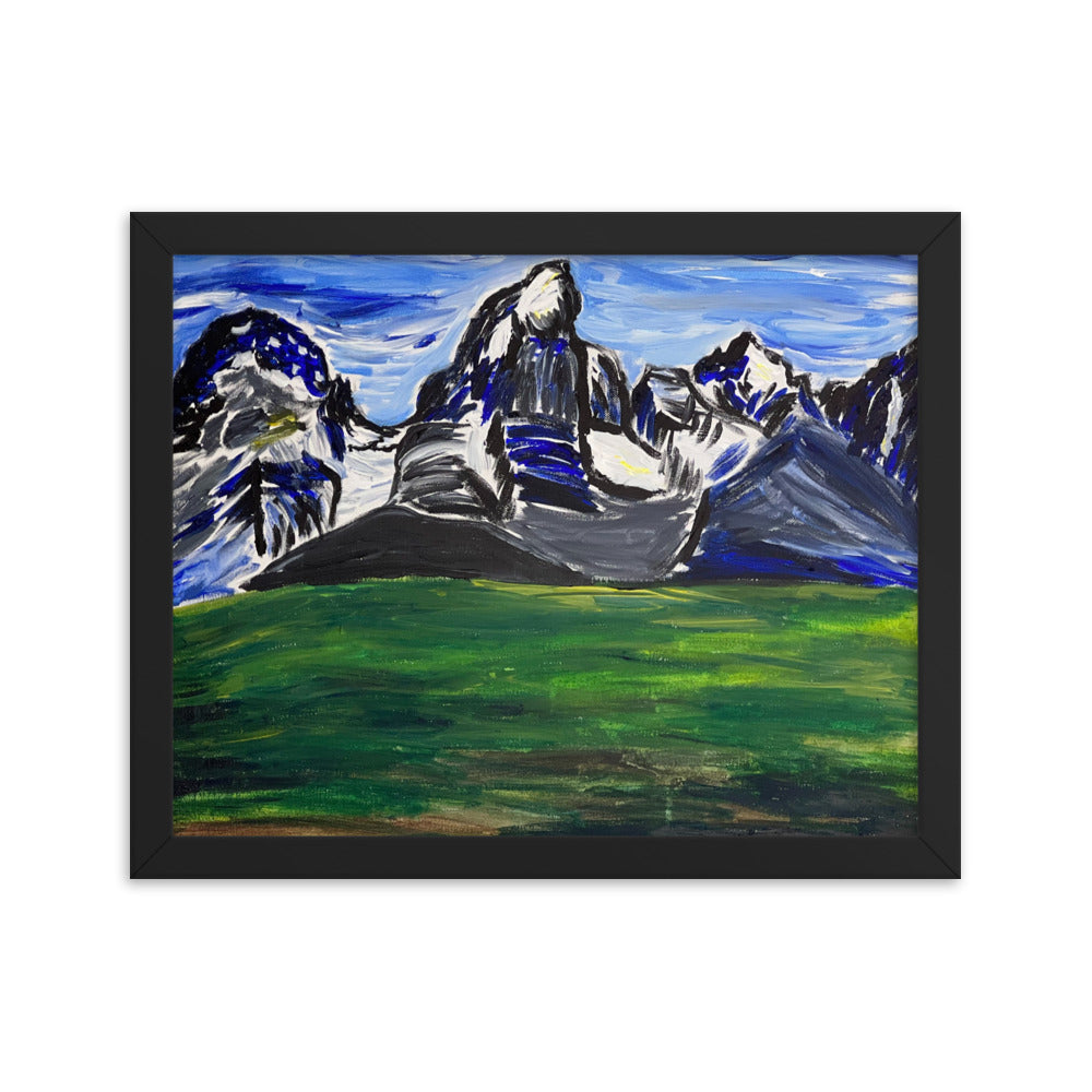 Grand Teton Mountain Range Framed Print