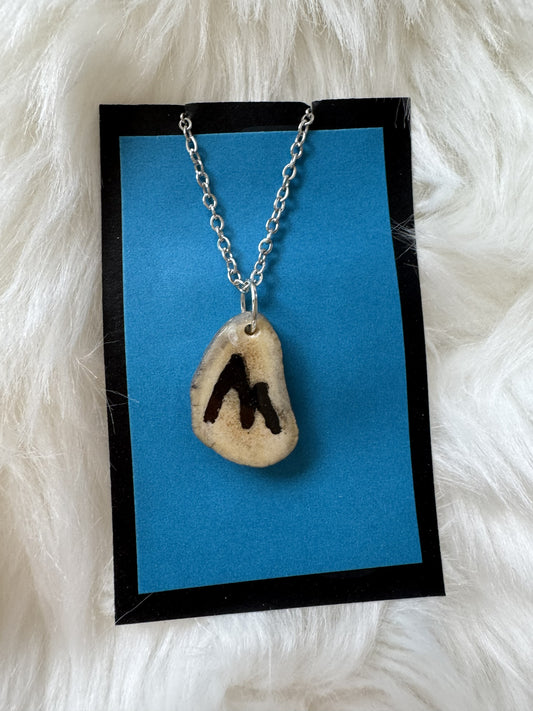 Deer Antler, Mountain Engraved Necklace (Version 2)