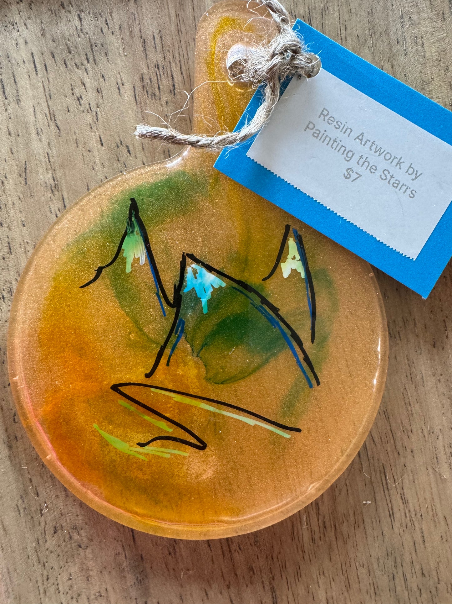 Orange resin mountain scene