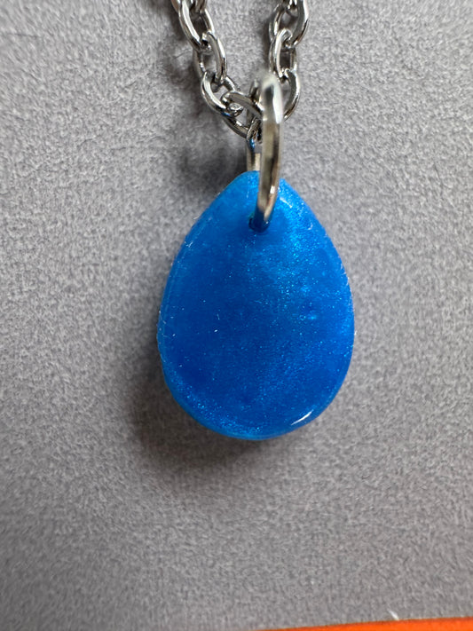 Customizable Small Colored Resin Teardrop Necklace