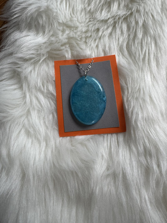 Customizable Large Colored Oval Resin Necklace