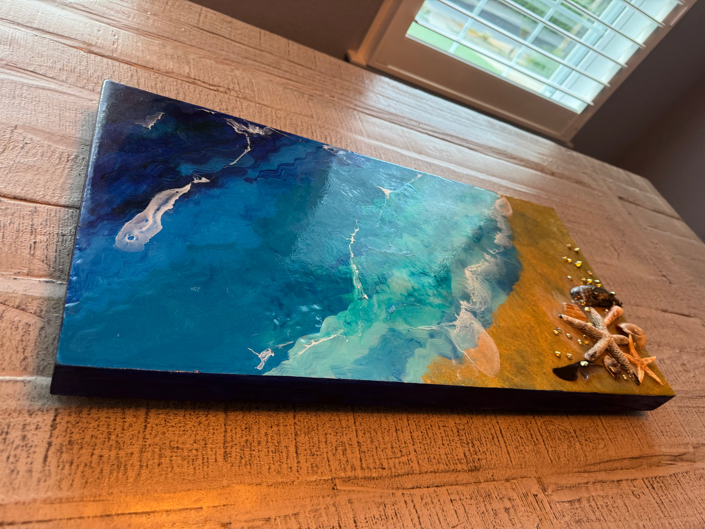 Original Large Table Resin Ocean Artwork Piece